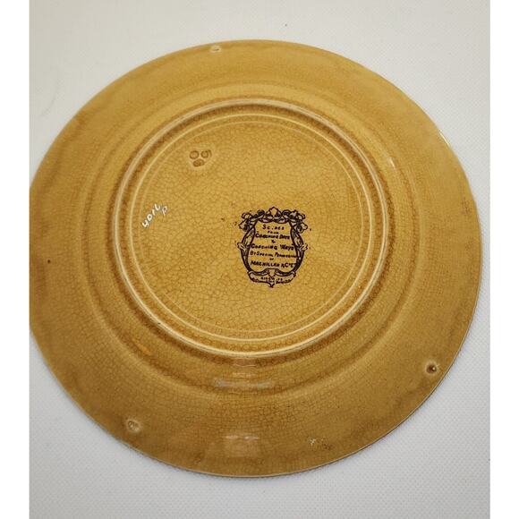 COLLECTOR PLATE-RIDGEWAY-COACHING DAYS COACHING WAYS-Vintage-Gold-Woman & Dog - Picture 4 of 10